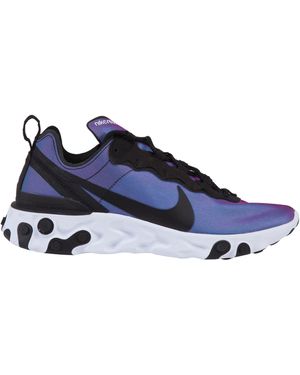 Nike Sneakers React Element 55 Premium in tela viola cangiante con pod in gomma sulla suola - Blu