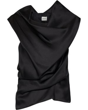KHAITE Silk Top - Black
