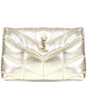 Saint Laurent Lou Puffer Mini Clutch - Metallic