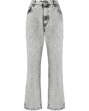 Missoni Acid-Wash Logo-Plaque Jeans - Gray