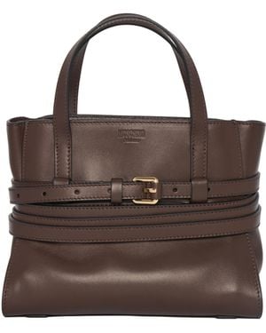 Moschino Tie Me Small Tote - Brown