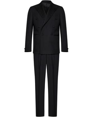 Franzese Collection Pronta Sartoria Franzese Napoli Brad Pitt Model Suit - Black