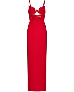 Nensi Dojaka Viscose Cutout Maxi Dress - Red