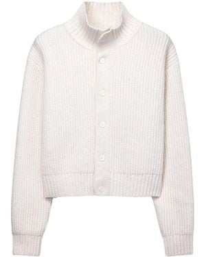 DUNST Cardigan A Collo Alto - Bianco