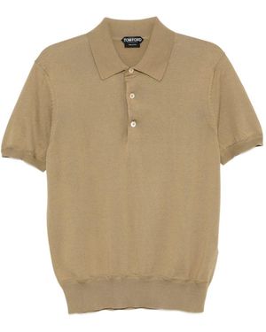 Tom Ford Polo A Maniche Corte - Neutro