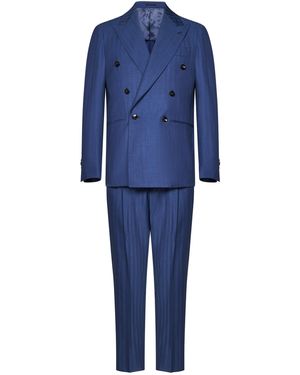 Franzese Collection Pronta Sartoria Franzese Napoli Stefano De Martino Model Suit - Blue