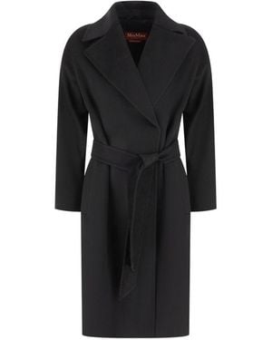 Max Mara Cappotto Midi A Vestaglia Con Cintura Mstbombo - Nero