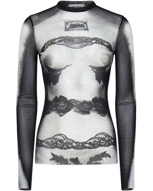 Jean Paul Gaultier Top Jean Paul The Body Lace Marinière Gaultier - Blu