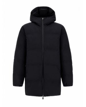 Herno Giacca Lunga Imbottita Con Cappuccio - Blu
