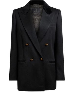 Etro Giacca Doppiopetto Dritta - Nero