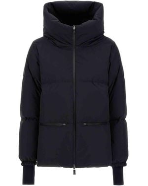 Herno Piumino Con Cappuccio Nero - Blu