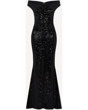 Pretty Eccentric Femme Totale Sequin Gown - Black