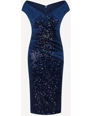 Pretty Eccentric Femme Sequin Dress - Blue