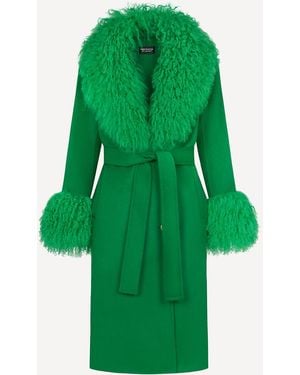 Michelle Corvane Million Dollar Baby Wool Cashmere Coat - Green