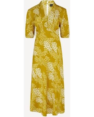 Michelle Corvane Wisteria Print Sadie Dress - Yellow