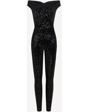 Pretty Eccentric Femme Totale Sequin Jumpsuit - Black