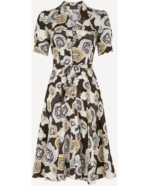 Michelle Corvane Cloudflower Print Iris Dress - White