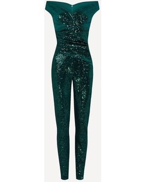 Pretty Eccentric Femme Totale Sequin Jumpsuit - Green