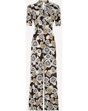 Michelle Corvane Cloudflower Print Mabel Jumpsuit - White