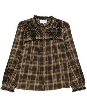 Ba&sh Overhemden ,Veelkleurig ,Katoen Kaela Geborduurde Blouse - Groen