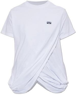 Loewe Tops ,Wit ,Katoen Logo T-Shirt