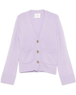 Lisa Yang Kaschmir-Lila Cardigan Mit Taschen