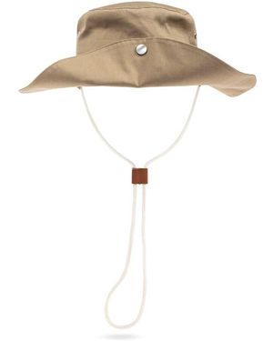 Jil Sander Baumwollhut Mit Bändern - Weiß