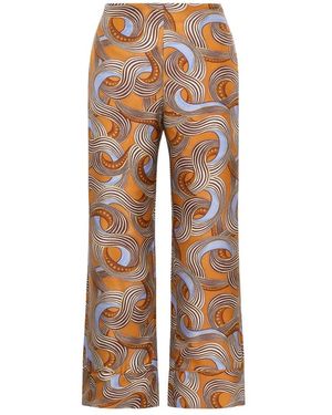 Maliparmi Broeken ,Veelkleurig ,Polyester Wijde Broek - Bruin