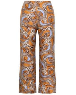 Maliparmi Broeken ,Veelkleurig ,Polyester Wijde Broek - Bruin