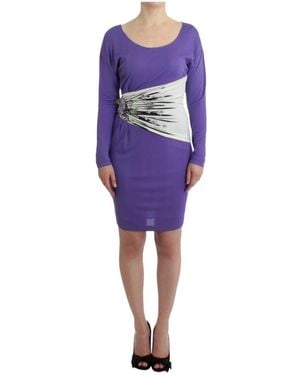 Roberto Cavalli Short Dresses - Purple