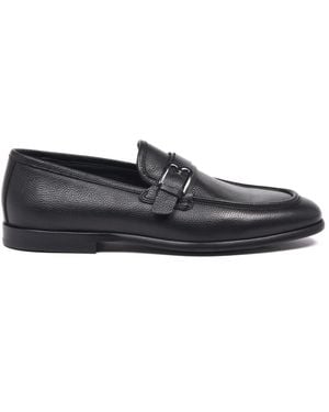 Baldinini Loafer Aus Genarbtem Leder - Schwarz