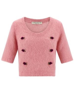Alessandra Rich Round-Neck Knitwear - Pink