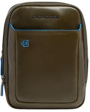 Piquadro Leder Umhängetasche Für Ipad Mini Mit Rfid-Schutz - Grün