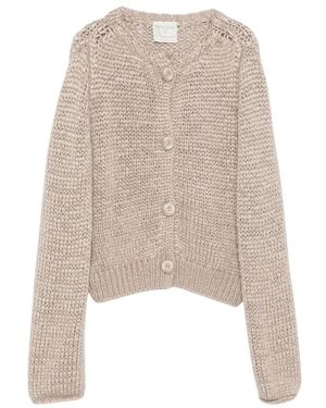 forte_forte Mein Mandorla Strick-Cardigan - Natur