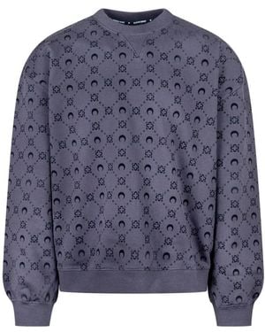 Marine Serre Hoodies & Sweatvesten ,Zwart ,Katoen Sweatshirts - Blauw