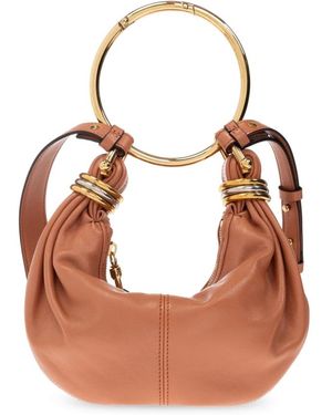Chloé Tassen ,Oranje ,Armband Mini Hobo Tas - Bruin