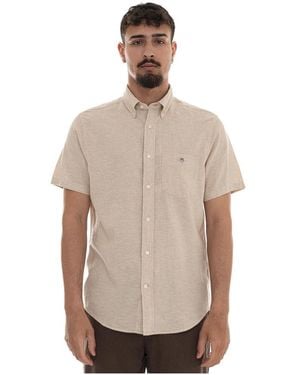 GANT Short Sleeve Shirts - Natural