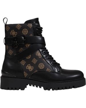 Guess Lace-Up Boots - Zwart