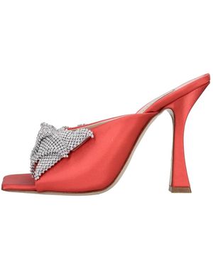 Casadei Schoenen ,Rood ,Satijn Heeled Mules - Roze