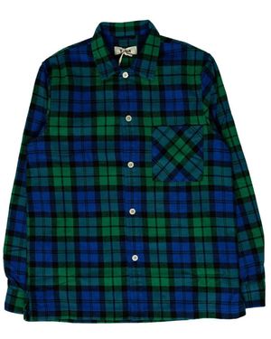 Tekla Flanell schlafanzug shirt - Grün