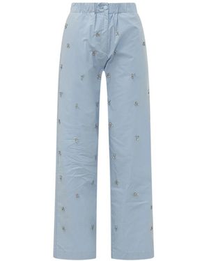 A PAPER KID Straight Trousers - Azul