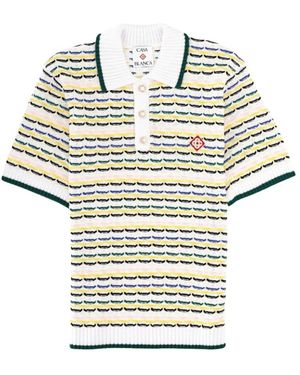 CASABLANCA Tops ,Veelkleurig ,Katoen Tuck Stitch Poloshirt - Metallic