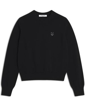 Maison Kitsuné Merino Wolle Jersey - Schwarz