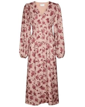 Neo Noir Midi Jurken - Roze