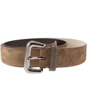 Brunello Cucinelli Accessoires ,Suède Suède Riem - Bruin