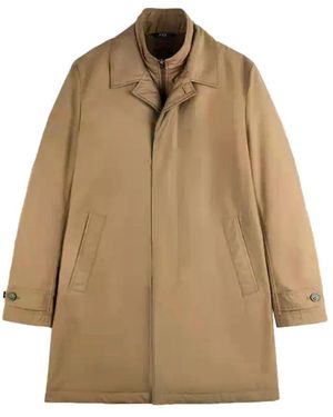 Fay Single-Breasted Coats - Neutro