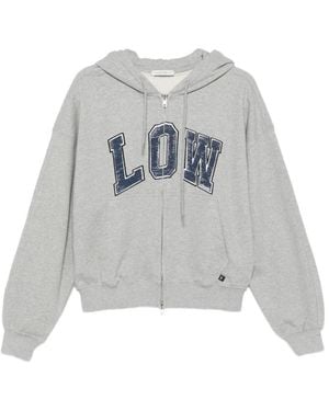 Low Classic Hoodies & Sweatvesten ,Grijs ,Low Soft Sweat Zip-Up Hoodie
