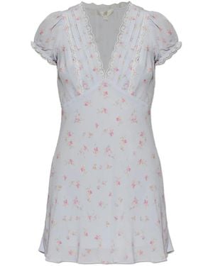 LoveShackFancy Yasmin Kurzarmkleid - Grau