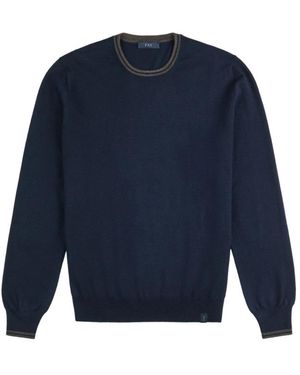 Fay Rundhals-Strickware - Blau