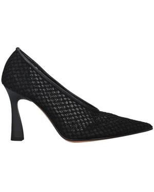 Premiata Schoenen ,Zwart ,Leer Geborduurde Mesh Pumps